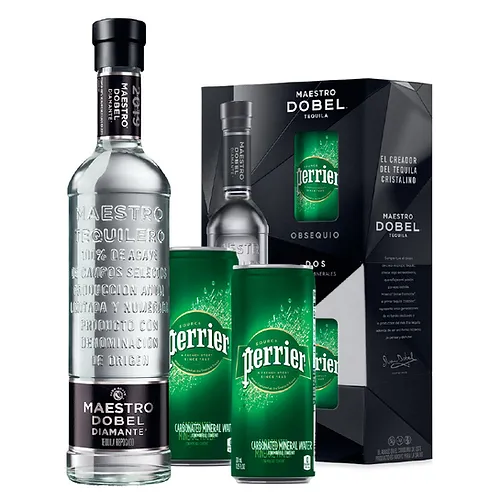 TEQUILA MAESTRO DOBEL DIAMANTE + 2 AGUAS PERRIER 700 ml