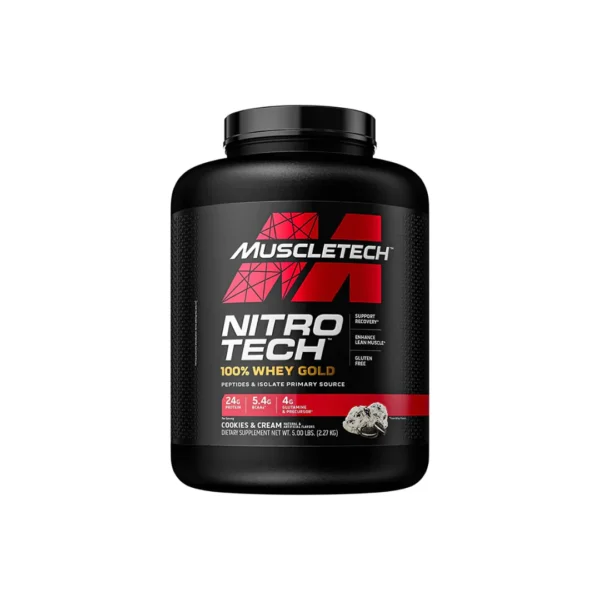 MUSCLETECH NITROTECH WHEY GOLD 5LB Cookies