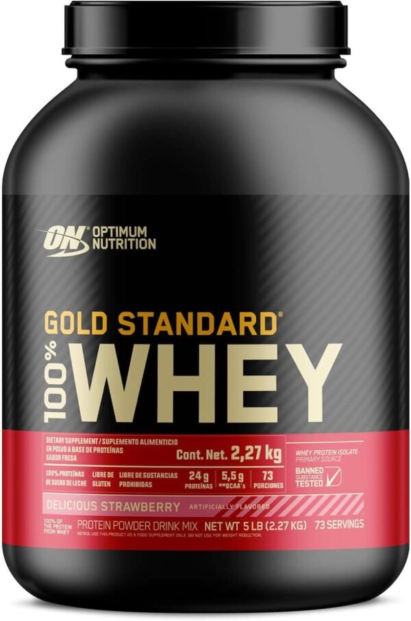 ON GOLD STANDARD WHEY 5LB PROTEINA Fresa